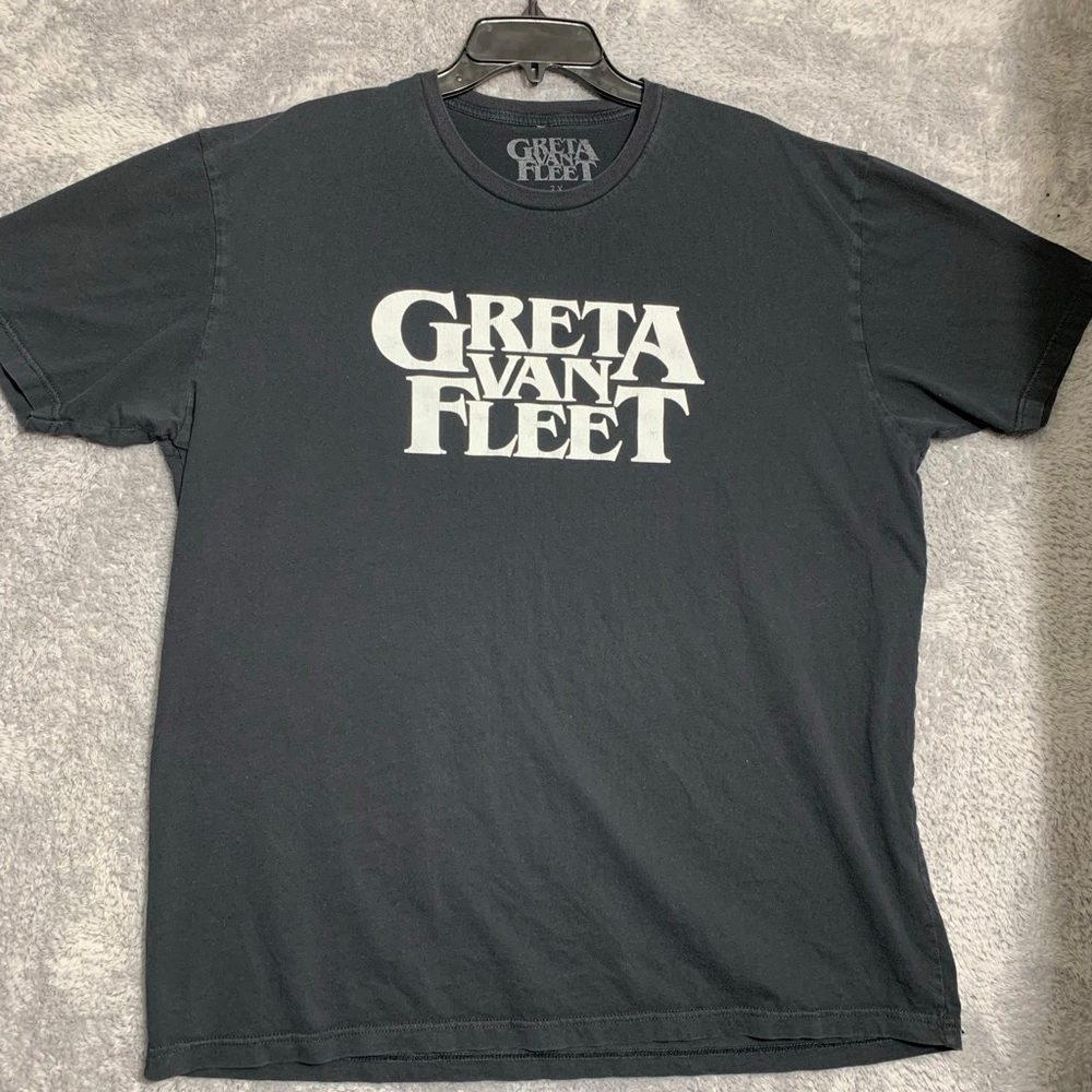 Greta Van Fleet T-Shirt Mens 2X Black Logo Graphic Band Rock Concert‎ Tee